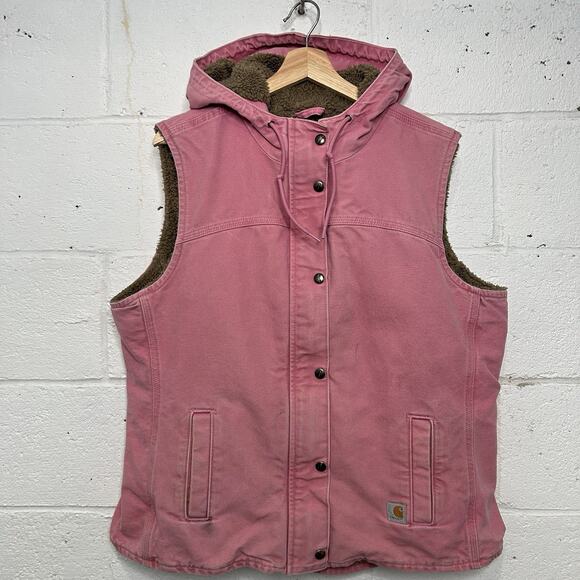 Carhartt Jackets & Blazers - Carhartt Sherpa-Lined Berkley Hooded Vest “Bubblegum Pink”